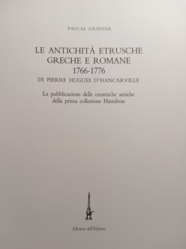 Antichità etrusche greche - le,