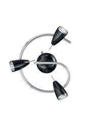 Lampadario a parete 3 faretti nero luci illuminazione 320 x 297 mm Eglo Riccio