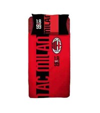 Completo Letto Lenzuola AC Milan Ufficiale Letto singolo 1 Piazza Logo