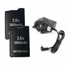 DUE (2) batterie + caricabatterie ADATTATORE AC UK per Sony PSP 1000 Fat 1003 serie 1004