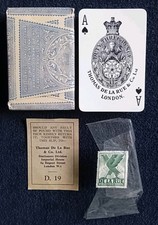 2 MAZZI DI CARTE DA GIOCO ANTICHE THOMAS DE LA RUE 1950/1960 UN MAZZO SIGILLATO
