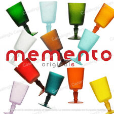 Memento - Glass  Calice-Goblet - Vari Colori Bollicine New versione gambo bianco