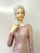 SBL Elegante Statuina Vintage Dama Reale - Decorazione Porcellana Altezza 24 CM Regalo