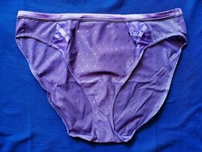BIKINI SGAMBATO M&S BODY VIOLA  L - UK 12 BRAZILIAN HIGH LEGS PURPLE HIGH RISE