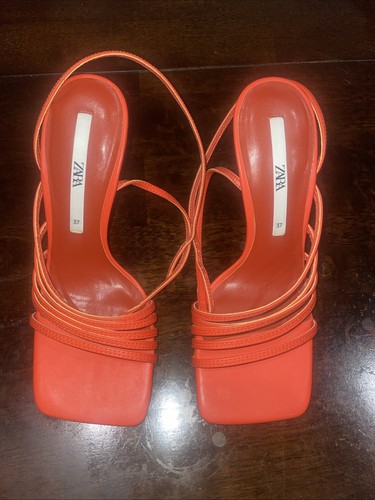 Zara pelle arancione rosso