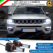 KIT LED H11 6000K CANBUS XENON 9800 LUMEN ANABBAGLIANTI JEEP COMPASS MK2