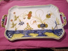 vassoio ceramica  ns faenza disegno garofano misure 54 x 33. Nuovo, mai usato 