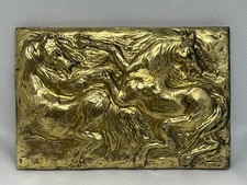 Gianni Testa -targa placca lamina argento 925 cavalli Cavallo - 14,5x10cm