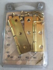 2 Cerniere spina fissa 50x30 mm ferro ottonato con viti cerniera oro