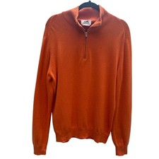 HERMES Maglione Uomo Grande Cashmere 1/4 Zip Italia Golf Casual Preppy