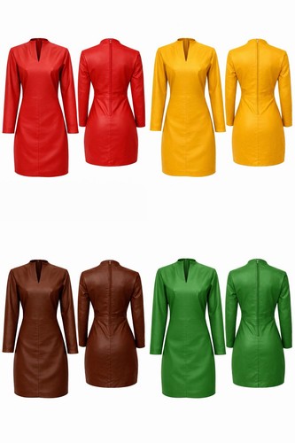 Abito vera pelle donna manica - pelle,