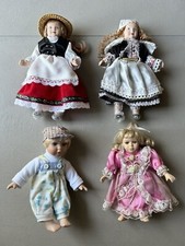Lotto 4 Bambole Bamboline In Porcellana 20 / 23 Cm. Bambolotti Inquietanti