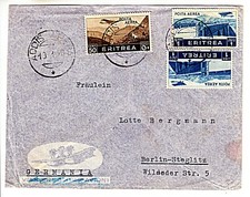COLONIA ETIOPIA 1940 DESTINAZIONE ESTERO GERMANIA  AFFRANCATURA ERITREA