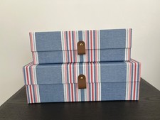 2 x Scatola Regalo a Righe Blu