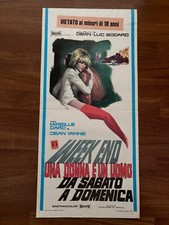 121S,LOCANDINA,Week End Una donna e un uomo DA SABATO..J.L.Godard,Darc 1 ed.1968