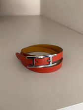 Bracelet Hermès en cuir rouge
