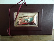 Vintage porta ricevute bollette lista spese con placca argento