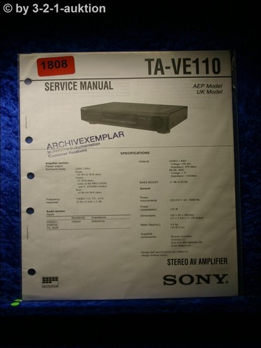 Sony service manual - manual, ta
