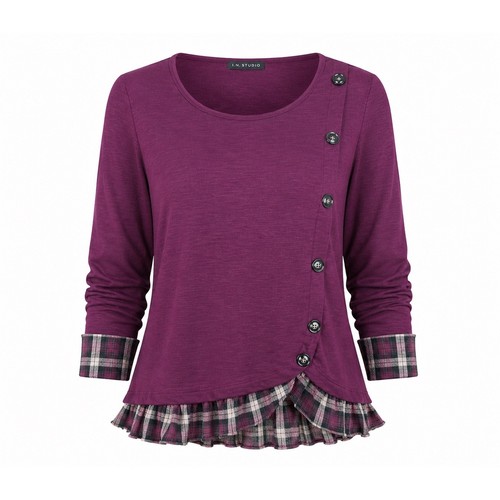 Studio plaid ruffle top - ruffle,