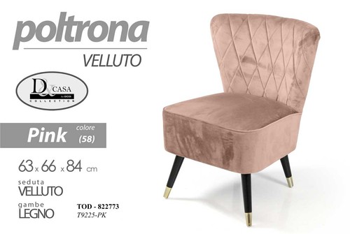 Poltrona seduta velluto sedia - poltrona,