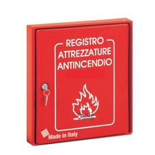 REGISTRO MANUTENZIONE ANTINCENDIO CASSETTA A PARETE CON SERRATURA PVC ESTINTORE