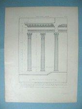 stampa antica ARCHITETTURA TRAVI ORDINE CORINZIO ESQUIE STRASMANN 1885