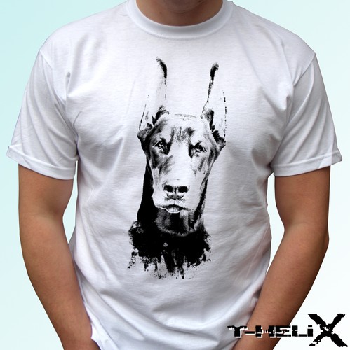 Doberman head shirt cane - head,