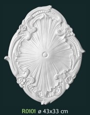 Rosone in gesso bianco per