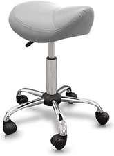 Sgabello Tipo Pony, Ergonomico, Con Base in Acciaio, Colore Argento, Rivestiment