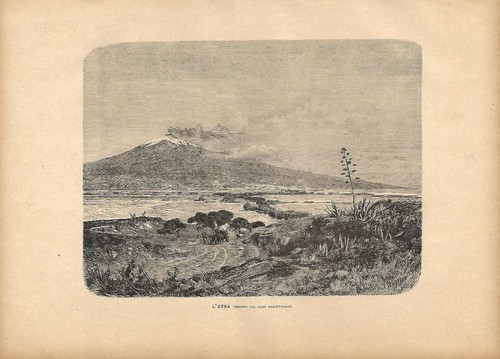 Stampa antica etna veduta - stampa,
