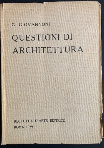 Gustavo giovannoni questioni - gustavo,