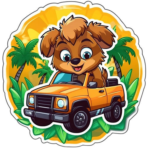 Adesivo auto per cani - , carini