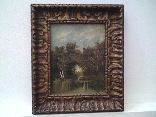 Antico quadro olio paesaggio - antico,