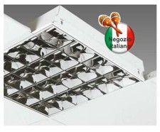 Plafoniera Completa 60x60cm BIANCA da incasso controsoffitto per tubi led o neon