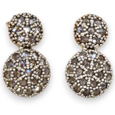 Orecchini Toppa, Stile Antico Siciliano, Argento 925 Rosé - h 2 cm, Cristalli Br