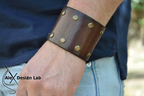 Bracciale uomo pelle marrone