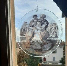 QUADRO TONDO DONI MICHELANGELO QUADRO VETRO TONDO DONI MICHELANGELO ARTE SACRA 