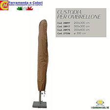 Custodia Copri Ombrellone Giardino 2x3 3x3 3x4 Ø 3 Metri Rivestimento Khaki-Ecrù