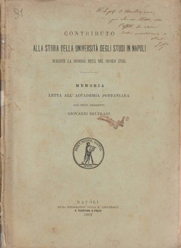 Contributo alla storia - , della
