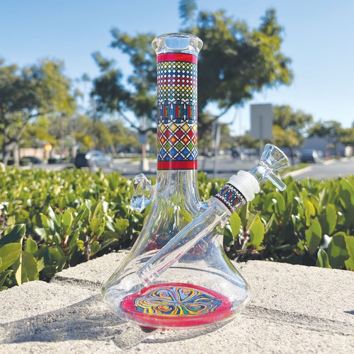 Bicchiere vetro bong - 8", tubo