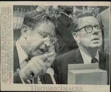 1968 Press Photo Gov. Richard Hughes watches Democratic convention proceedings
