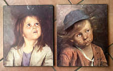 2 QUADRETTI DECORATIVI MOTIVO BAMBINI CHE PIANGONO