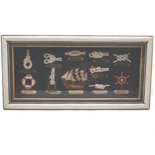 QUADRO NODI MARINARI E VELIERO DECORAZIONE NAUTICA MARINA STILE VINTAGE