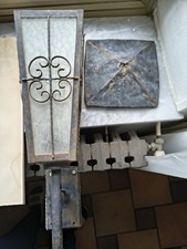 LANTERNA LAMPIONE LAMPADA ANTICA DA MURO FATTA A MANO FERRO BATTUTO