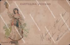 at667 cartolina ricordo costume popolana di napoli 1900