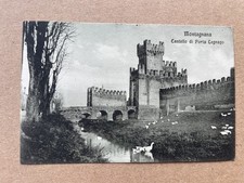 C) Cartolina formato piccolo Montagnana Padova castello 1916 spillata 