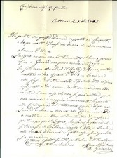 1861 BETTONA Raffaele MAROZZI e gli ultimi preparativi per le nozze *Lettera