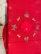 TOVAGLIA VINTAGE IN LINO ROSSO