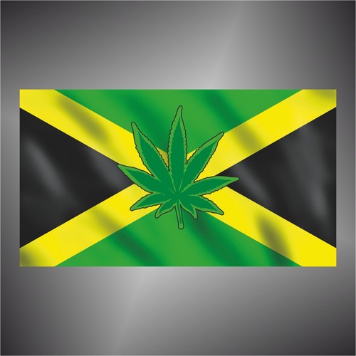 Adesivo bandiera jamaica ganja - bandiera,