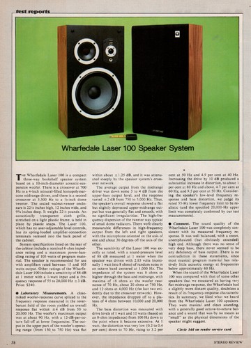 Wharfedale laser 100 speaker - wharfedale,